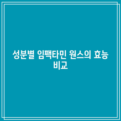 임팩타민 원스 성분, 복용법, 부작용, 효능 분석