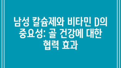 남성 칼슘제와 비타민 D의 중요성: 골 건강에 대한 협력 효과