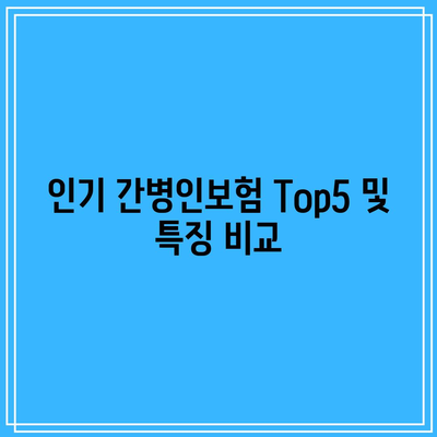 가성비 최고 간병인보험 Top5 비교 및 가입 가이드! | 보험, 간병인, 가성비, 선택 팁