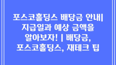 포스코홀딩스 배당금 안내| 지급일과 예상 금액을 알아보자! | 배당금, 포스코홀딩스, 재테크 팁