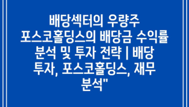 배당섹터의 우량주 포스코홀딩스의 배당금 수익률 분석 및 투자 전략 | 배당 투자, 포스코홀딩스, 재무 분석”