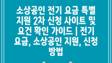 소상공인 전기 요금 특별 지원 2차 신청 사이트 및 요건 확인 가이드 | 전기 요금, 소상공인 지원, 신청 방법