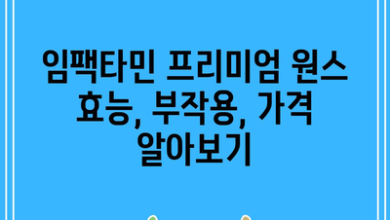 임팩타민 프리미엄 원스 효능, 부작용, 가격 알아보기