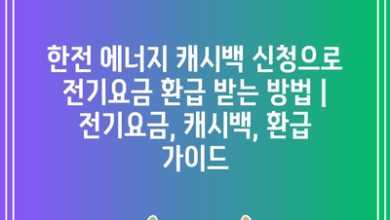 한전 에너지 캐시백 신청으로 전기요금 환급 받는 방법 | 전기요금, 캐시백, 환급 가이드