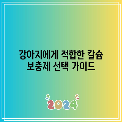 강아지 고위 또는 수유기 암컷: 필수적인 칼슘 보충 정보