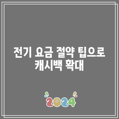 한전 캐시백으로 전기 요금 환급받는 꿀팁! | 절약, 환급 방법, 전기 요금 관리