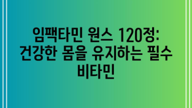 임팩타민 원스 120정: 건강한 몸을 유지하는 필수 비타민