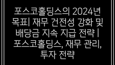 포스코홀딩스의 2024년 목표| 재무 건전성 강화 및 배당금 지속 지급 전략 | 포스코홀딩스, 재무 관리, 투자 전략