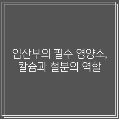 임산부 칼슘제: 철분과 칼슘, 두 가지 필수 영양소 균형 맞추기