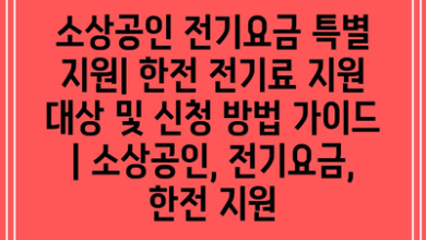 소상공인 전기요금 특별 지원| 한전 전기료 지원 대상 및 신청 방법 가이드 | 소상공인, 전기요금, 한전 지원