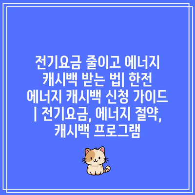 전기요금 줄이고 에너지 캐시백 받는 법| 한전 에너지 캐시백 신청 가이드 | 전기요금, 에너지 절약, 캐시백 프로그램