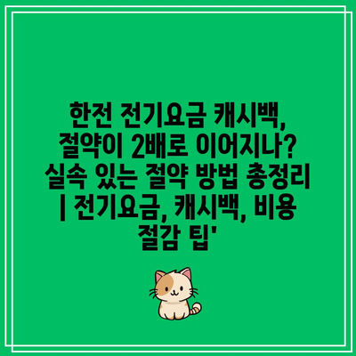 한전 전기요금 캐시백, 절약이 2배로 이어지나? 실속 있는 절약 방법 총정리 | 전기요금, 캐시백, 비용 절감 팁’