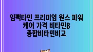 임팩타민 프리미엄 원스 파워 케어 가격 비타민B 종합비타민비교