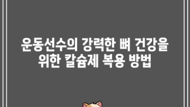 운동선수의 강력한 뼈 건강을 위한 칼슘제 복용 방법