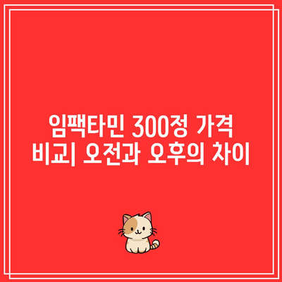 임팩타민 300정 가격: 복용 시기를 고려한 비교