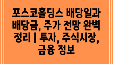 포스코홀딩스 배당일과 배당금, 주가 전망 완벽 정리 | 투자, 주식시장, 금융 정보