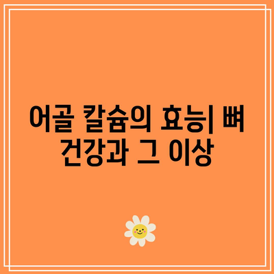 칼슘 제 추천: 어골 칼슘 제부터 효능까지