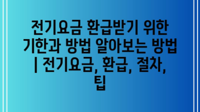 전기요금 환급받기 위한 기한과 방법 알아보는 방법 | 전기요금, 환급, 절차, 팁